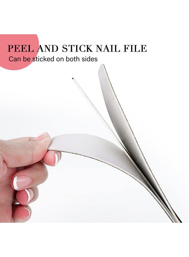 40 Pcs Nail File Professional Reusable Peel And Stick Nail Files Replaceable Emery Boards 180 Grit Fingernail Files Manicure Tools For Home And Salon Use