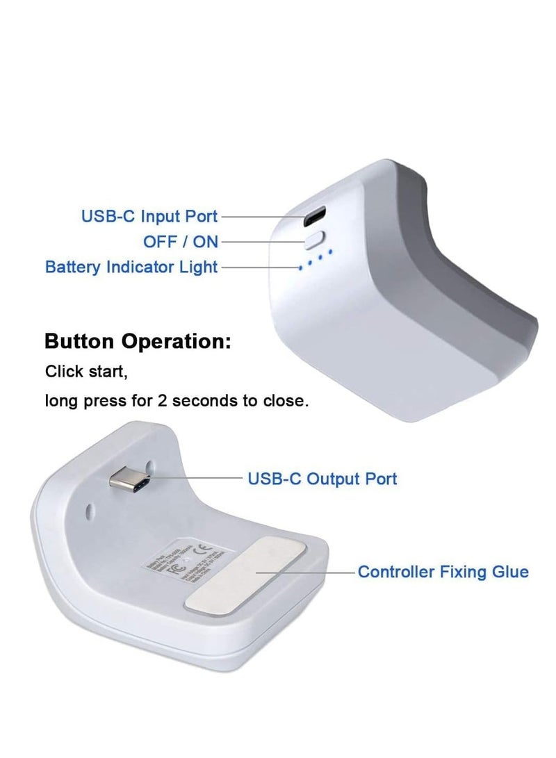 1500mAh Rechargeable Battery Pack for PS5 Dualsense Controller, Fast Charging External Battery Pack with LED Indicator, USB Charging Cable