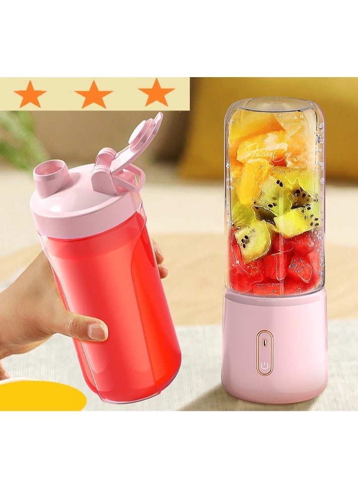 500ML Wireless Portable Blender,Powerful 12 Blades,USB-C Rechargeable,  Personal Size Handheld Blender Electric Juicer Blender, Juice Maker Mixer Shakes Juicer Machine, Baby Food Maker (Pink)