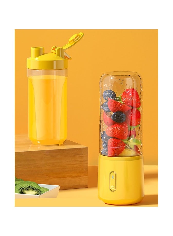 500ML Wireless Portable Blender,Powerful 12 Blades,USB-C Rechargeable,  Personal Size Handheld Blender Electric Juicer Blender, Juice Maker Mixer Shakes Juicer Machine, Baby Food Maker (Yellow)