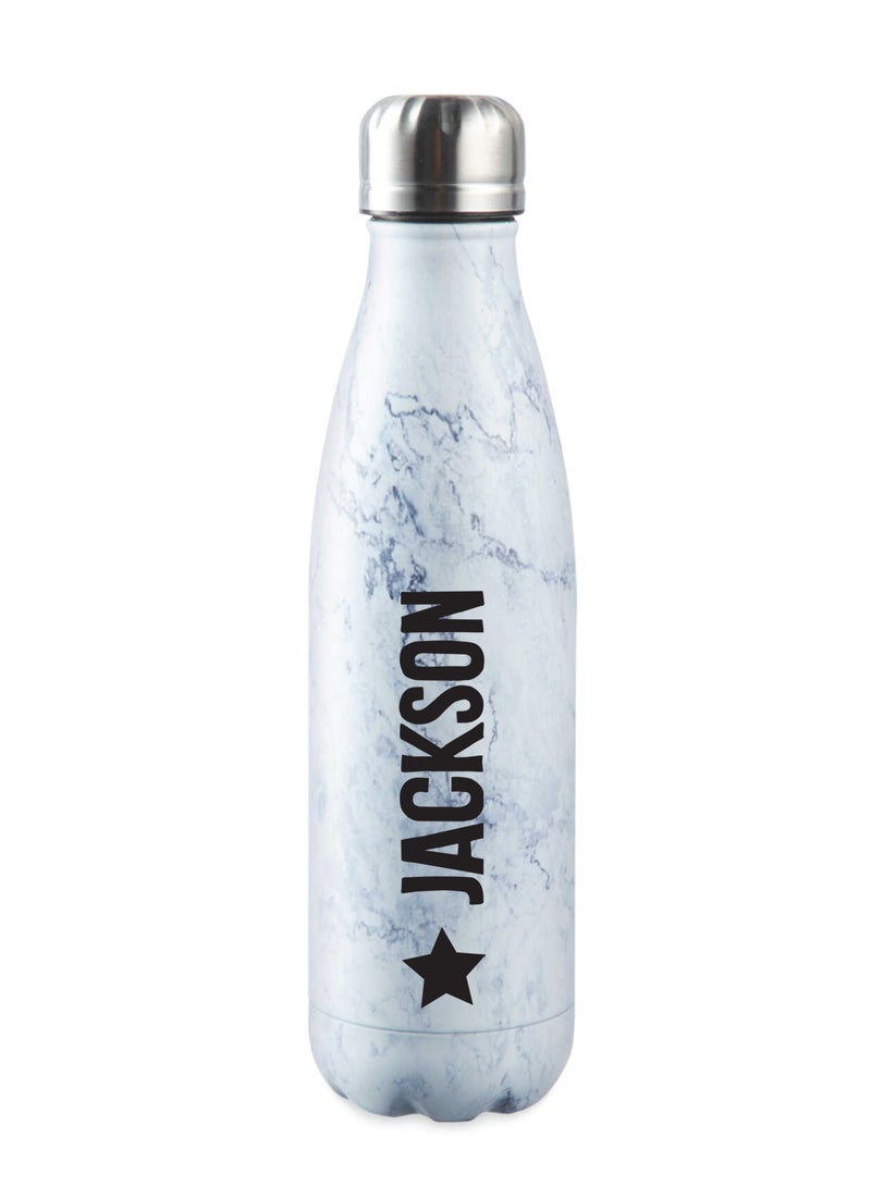 Personalised Stainless Steel Marble Design Vacuum Bottle - Multicolor