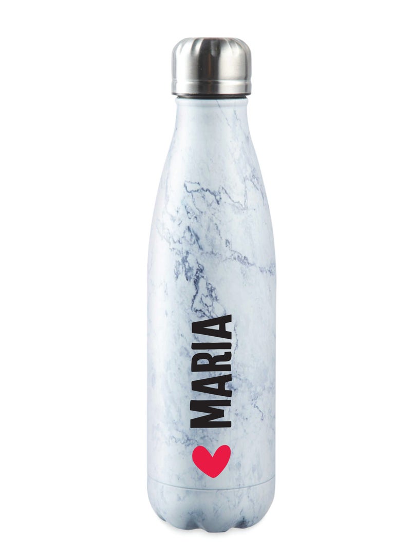 Personalised Stainless Steel Marble Design Vacuum Bottle - Multicolor