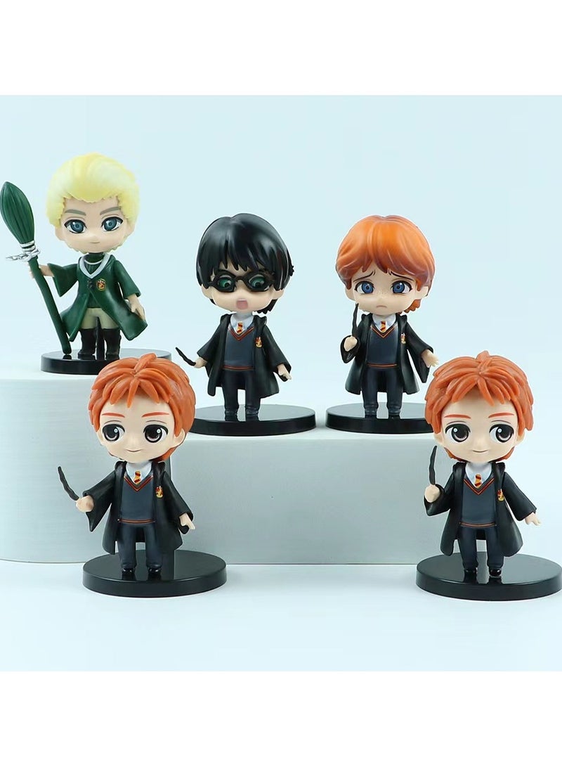 10-Piece Harry Potter Action Figures Sets 7cm, Anime Cartoon Small Figurines Toys, Collectible Ornaments for Birthday Holiday Party Favors Supplies, Cake Cupcake Toppers, Car, Micro Landscape