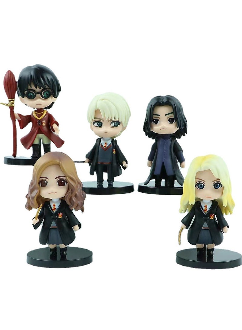 10-Piece Harry Potter Action Figures Sets 7cm, Anime Cartoon Small Figurines Toys, Collectible Ornaments for Birthday Holiday Party Favors Supplies, Cake Cupcake Toppers, Car, Micro Landscape