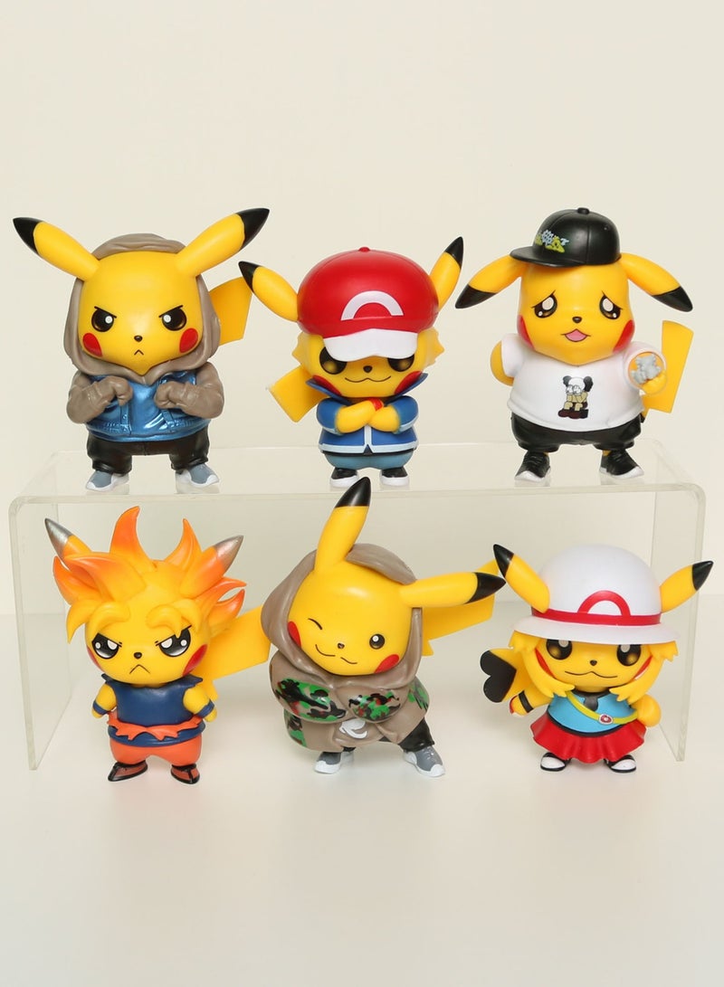 6-Piece Pokemon Pikachu Action Figure Height 10cm，New Style Pocket Monsters Toy Set，Gifts for children