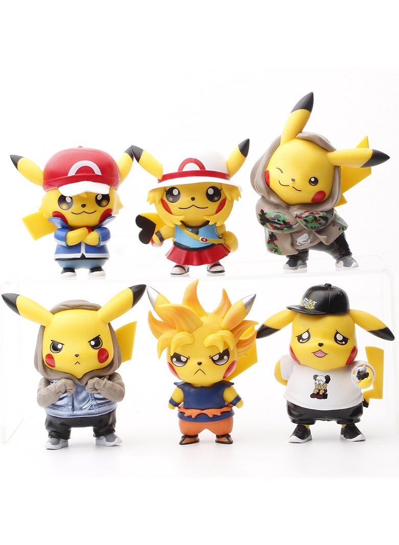 6-Piece Pokemon Pikachu Action Figure Height 10cm，New Style Pocket Monsters Toy Set，Gifts for children