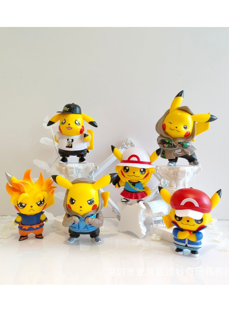 6-Piece Pokemon Pikachu Action Figure Height 10cm，New Style Pocket Monsters Toy Set，Gifts for children