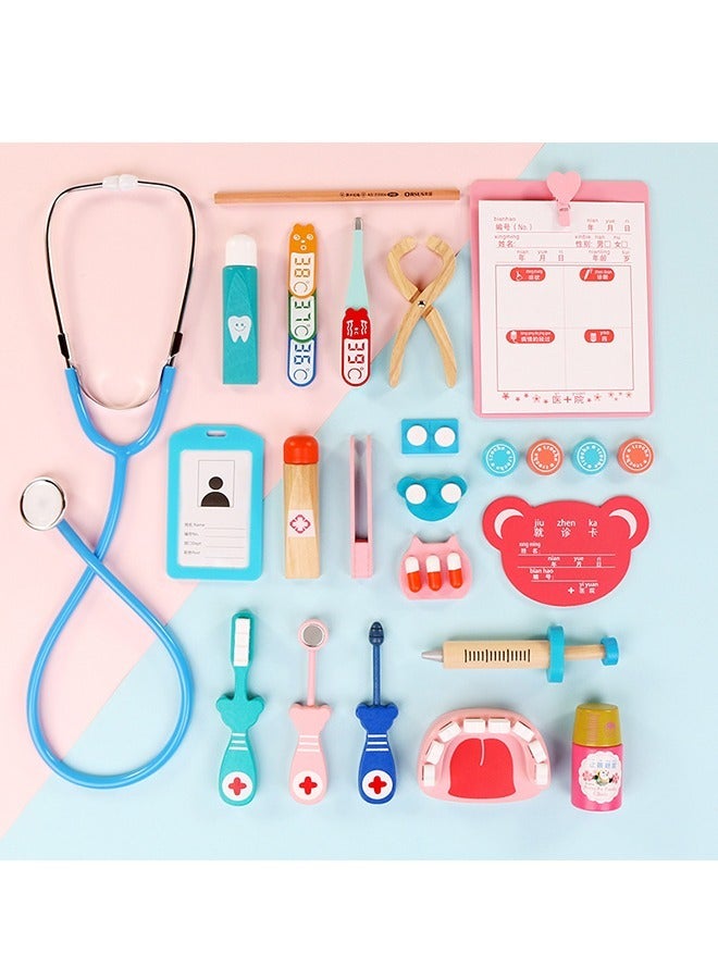 20 Pieces Doctor Dentist Wooden Pretend Play Set