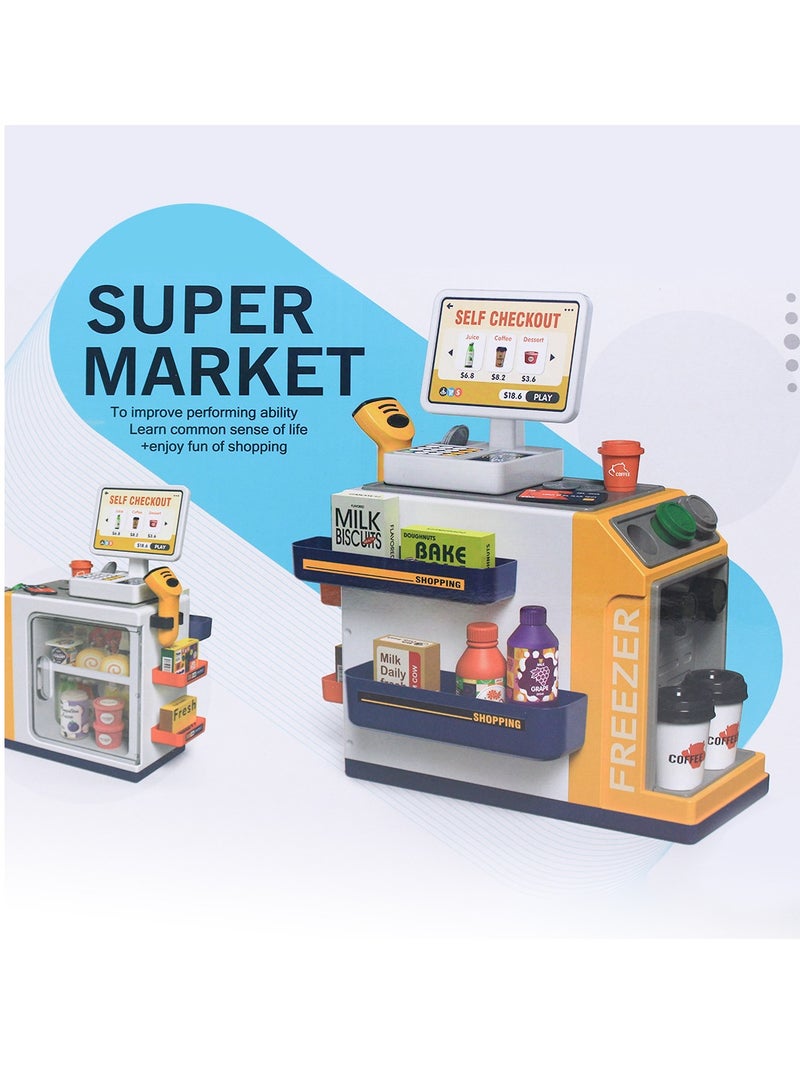 Super Market Play Set, Self-Checkout Toy with Scanner