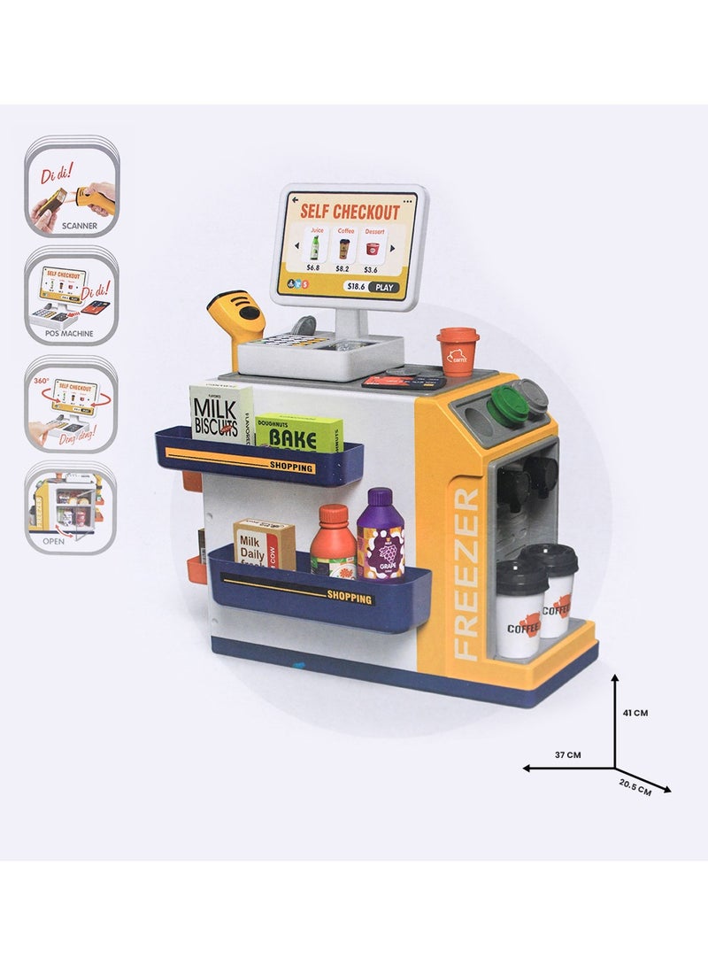 Super Market Play Set, Self-Checkout Toy with Scanner