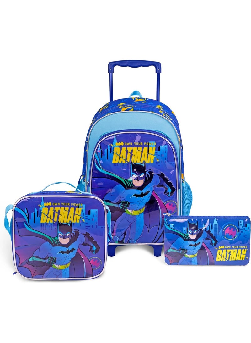 Batman Trolly Backpack 3 in 1School Set 16in