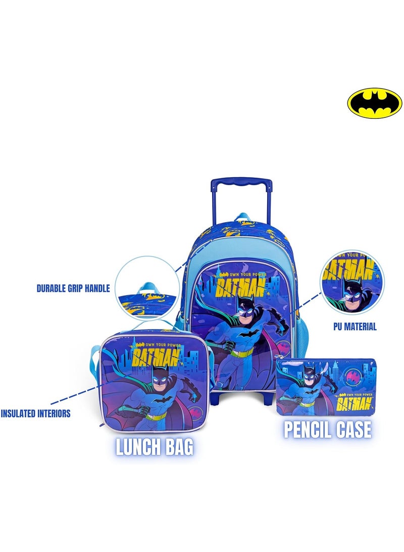 Batman Trolly Backpack 3 in 1School Set 16in