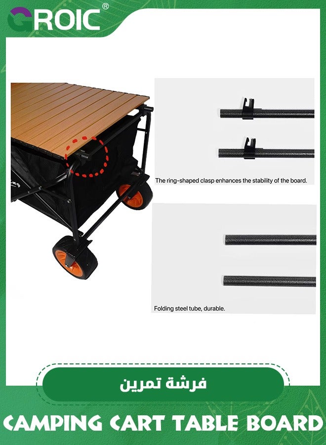 Collapsible Board Desktop for Garden Cart Foldable Wagon,Heavy Duty Foldable Metal Board for Outdoor Camping,Carbon Steel Wagon Cart Desktop(86*52cm)