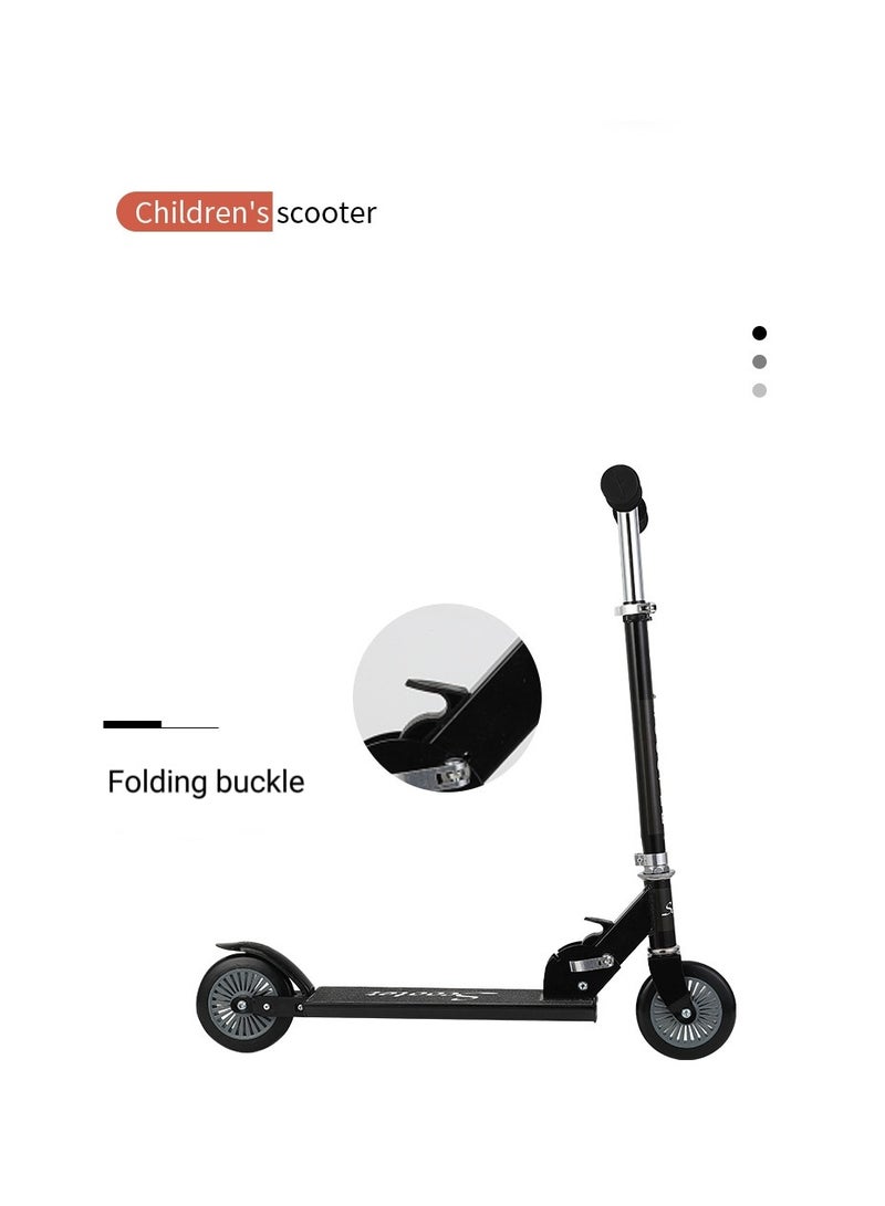 BITS N PIECES Children's scooter, scooter for boys and girls, suitable for 6~12 years old, lightweight, foldable, adjustable handlebar (black)