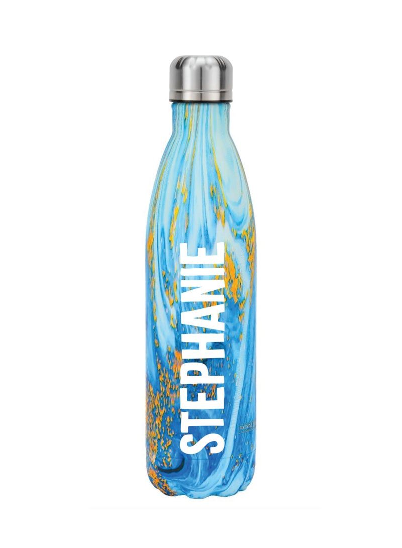 Enjoy personalised hydration on-the-go with a stainless steel reusable water bottle -Multicolour