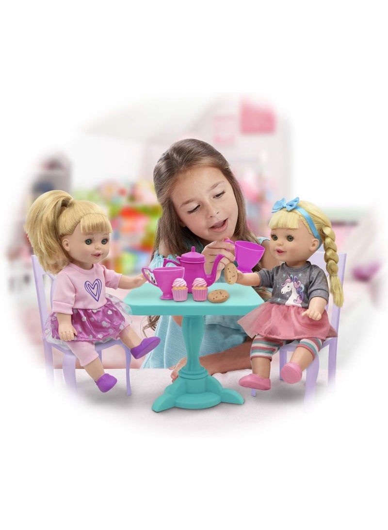 Tea Party Doll Set For Kids With 2 Dolls