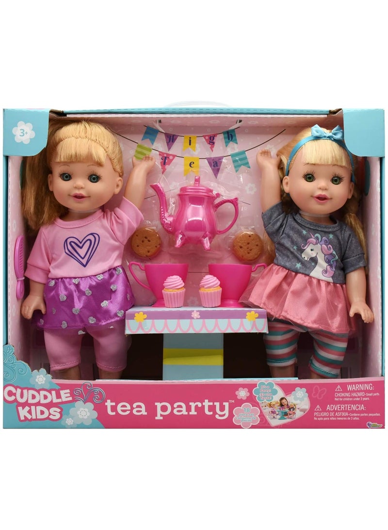 Tea Party Doll Set For Kids With 2 Dolls