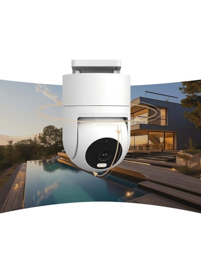 Original CW300 Outdoor Security Camera 4MP IP66 Waterproof Full Color Night Vision WiFi Camera US Plug(White)