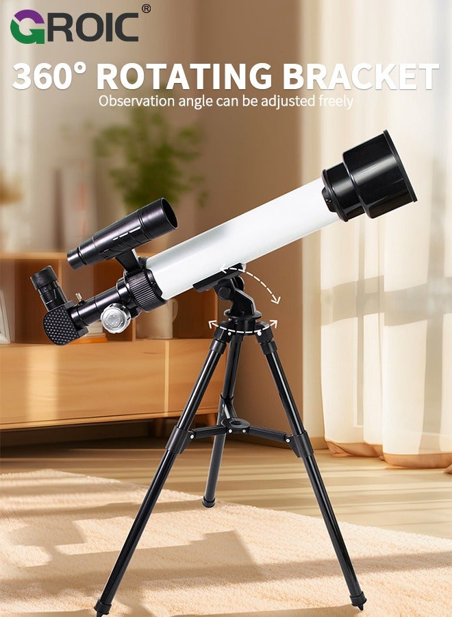 Telescope for Kids & Adults, Multi-Coated Optics Astronomical refracting Portable Telescopes, with Tripod, Phone Adapter, Adjustable 30X & 60X Eyepiece, Beginners Professional Portable Telescope