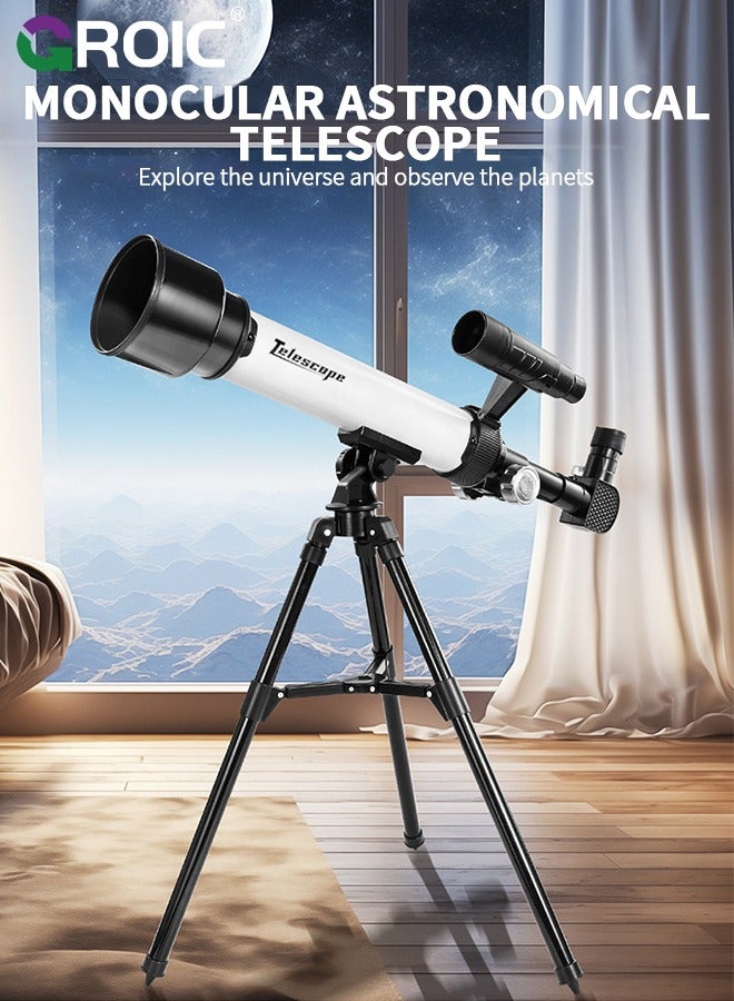 Telescope for Kids & Adults, Multi-Coated Optics Astronomical refracting Portable Telescopes, with Tripod, Phone Adapter, Adjustable 30X & 60X Eyepiece, Beginners Professional Portable Telescope