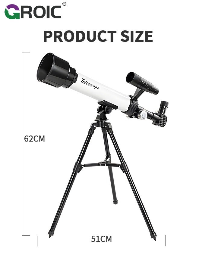 Telescope for Kids & Adults, Multi-Coated Optics Astronomical refracting Portable Telescopes, with Tripod, Phone Adapter, Adjustable 30X & 60X Eyepiece, Beginners Professional Portable Telescope