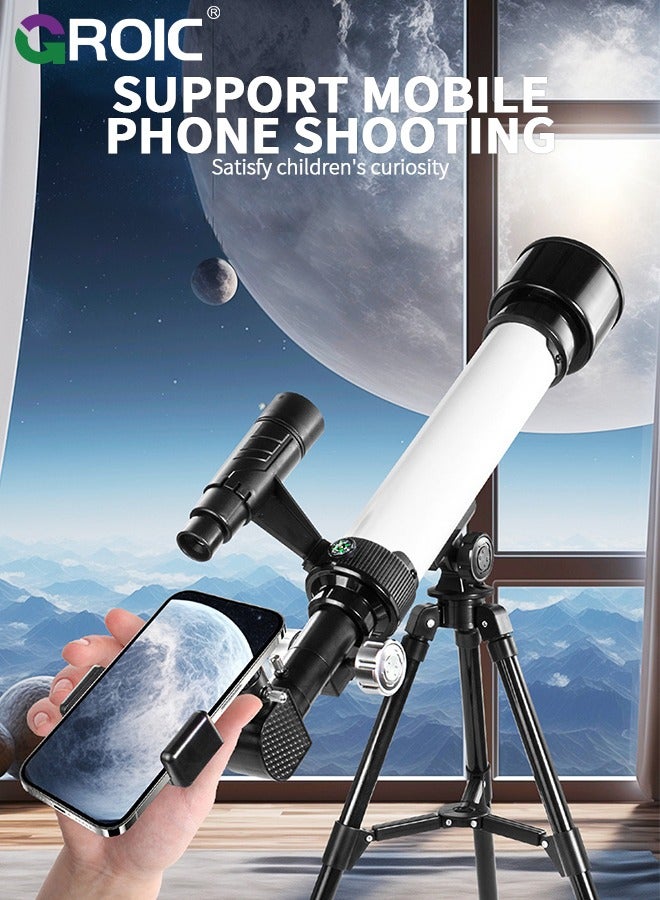 Telescope for Kids & Adults, Multi-Coated Optics Astronomical refracting Portable Telescopes, with Tripod, Phone Adapter, Adjustable 30X & 60X Eyepiece, Beginners Professional Portable Telescope