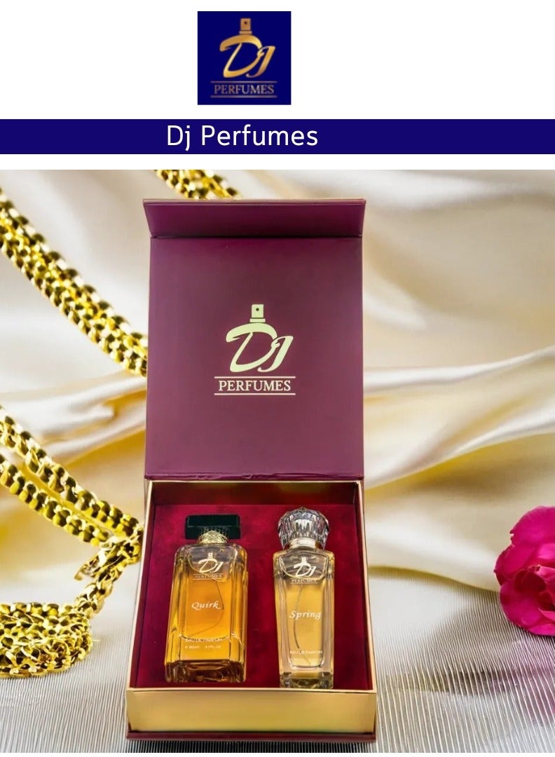 DJ Perfumes 2pcs 80ml Gift Set for Men & Women(Quirk EDP 80ml + Spring EDP 80ml)