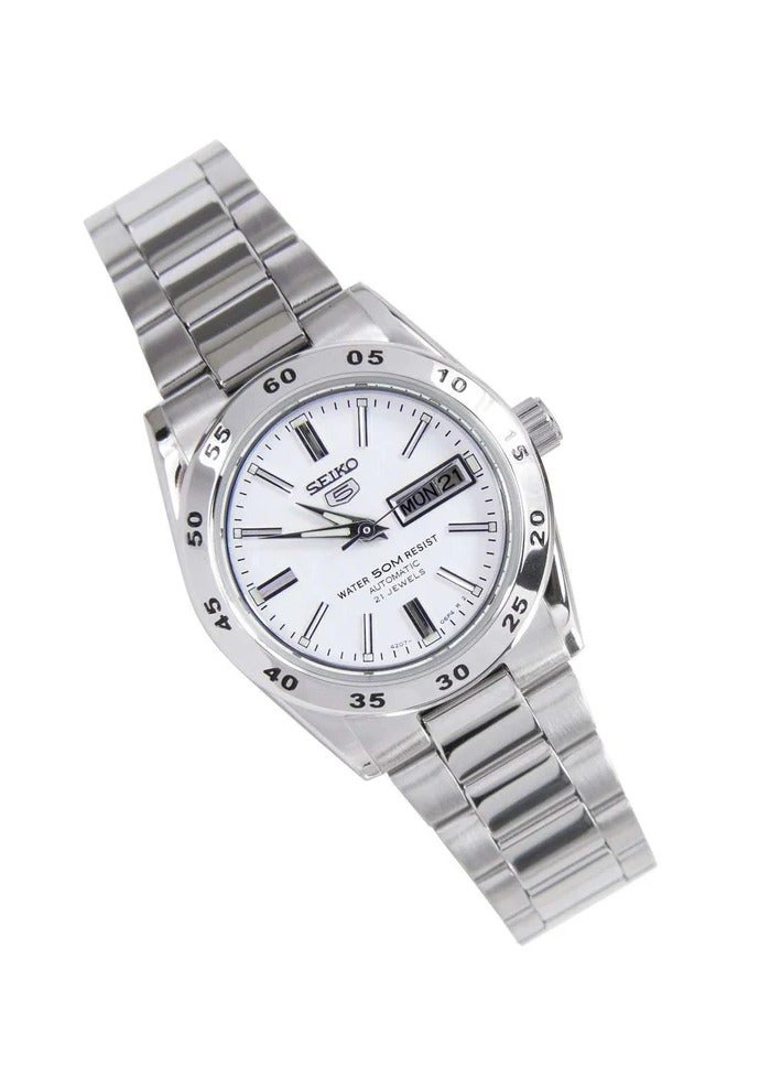 5 Automatic White Dial Stainless Steel Women's Watch SYMG35K1