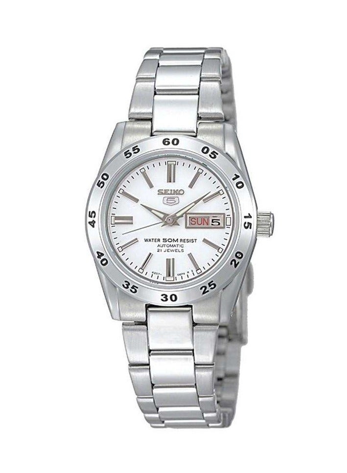 5 Automatic White Dial Stainless Steel Women's Watch SYMG35K1