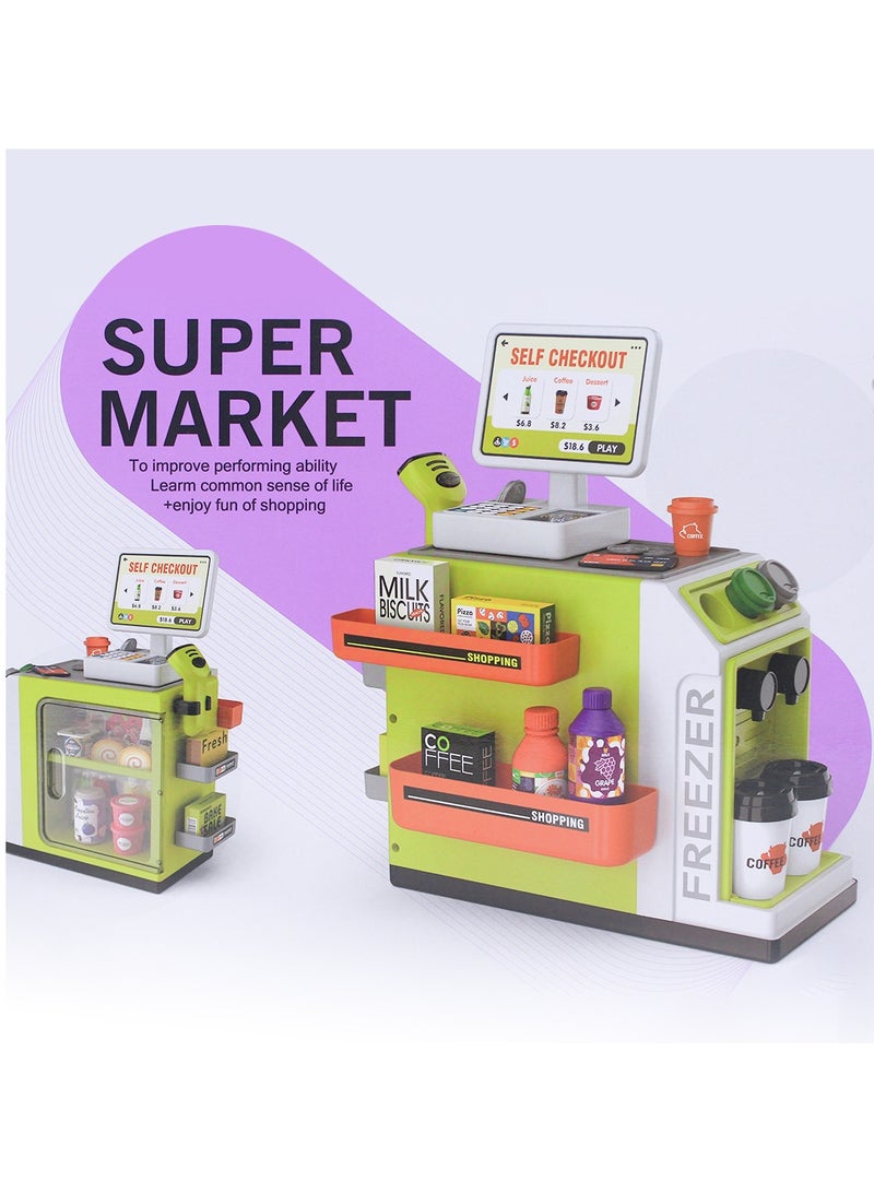 Super Market Play Set, Self-Checkout Toy with Scanner