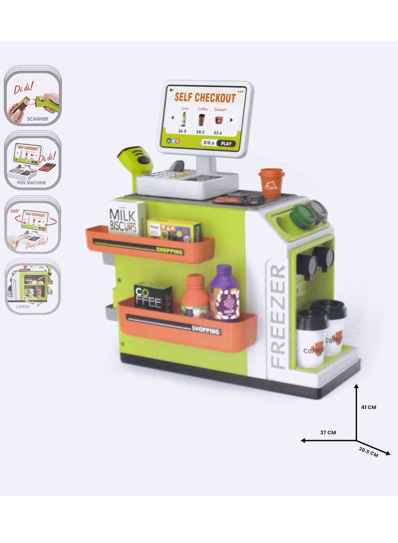 Super Market Play Set, Self-Checkout Toy with Scanner