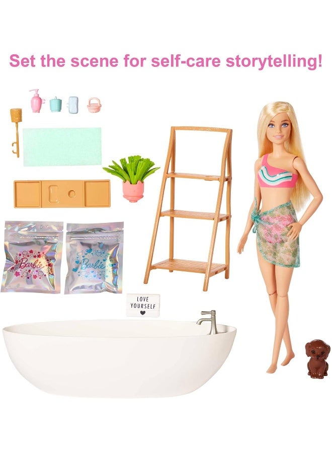 Barbie Doll & Bathtub Playset, Blonde, Confetti Soap & Accessories