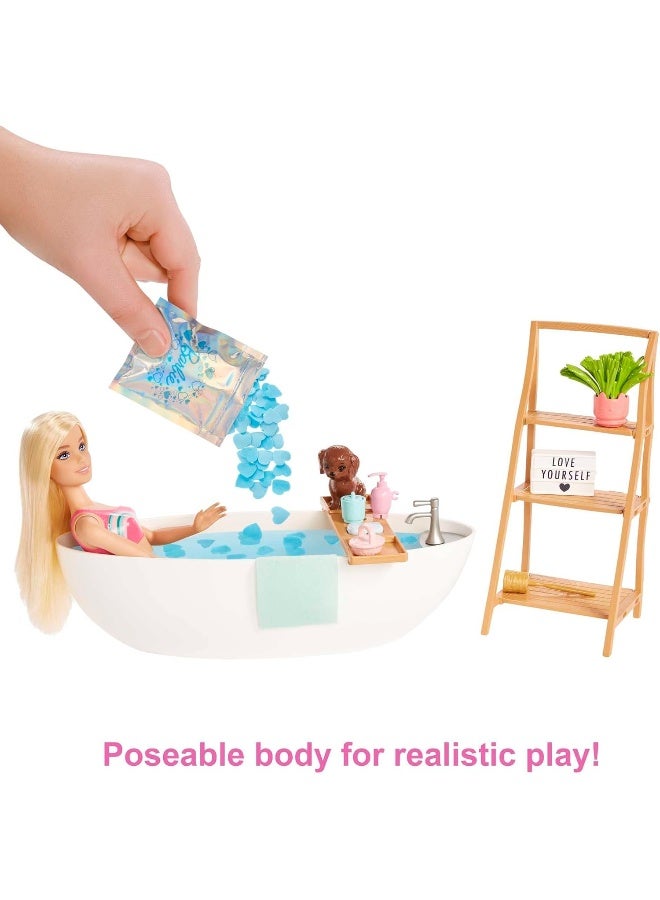 Barbie Doll & Bathtub Playset, Blonde, Confetti Soap & Accessories