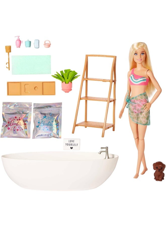 Barbie Doll & Bathtub Playset, Blonde, Confetti Soap & Accessories