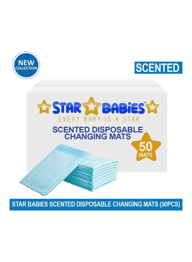 Scented Disposable Changing Mats - Pack Of 50 - Blue