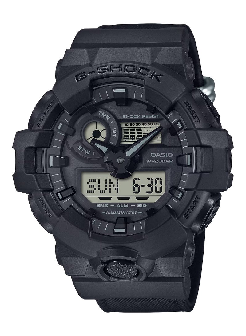 Analog+Digital Nylon Strap Men's Watch GA-700BCE-1A