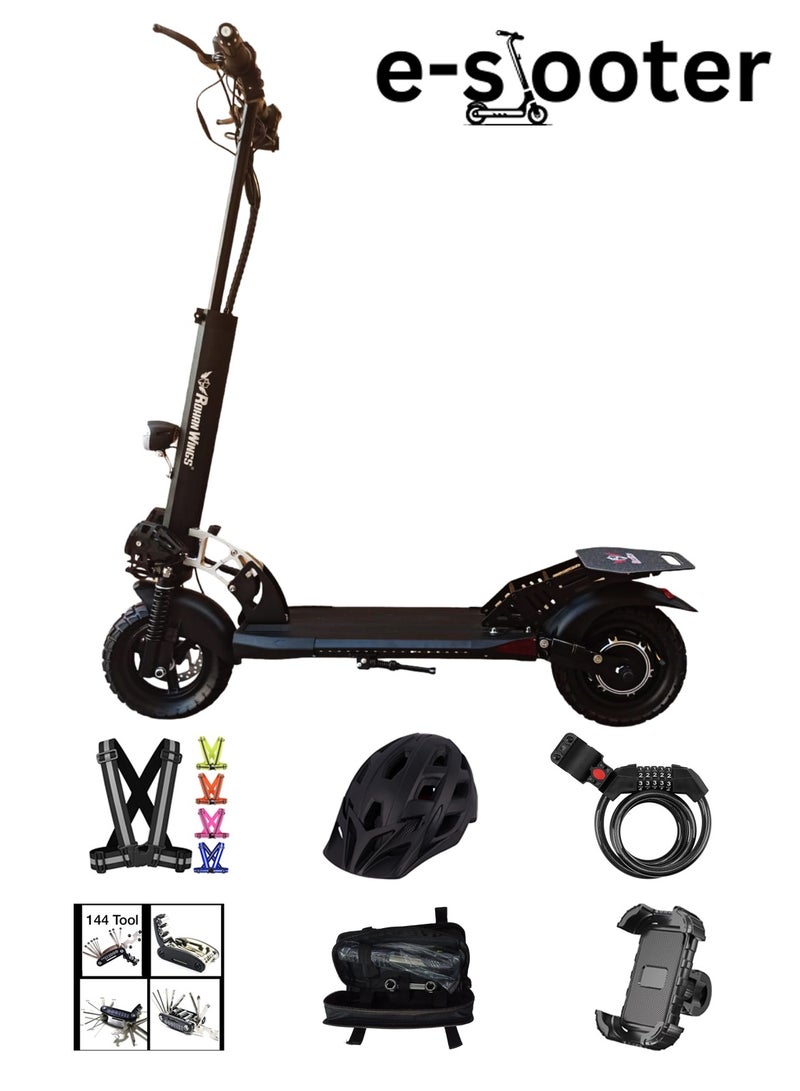 Electric Scooter for Adults Rohan Wings KT4B, 3000W Motor, 40km range with powerful 48V 13AH Battery, 65km/h Speed, Bluetooth Speaker with free accessories Helmet, Safety Belt, Mobile Holder, Pump, Tool Kit and Lock.