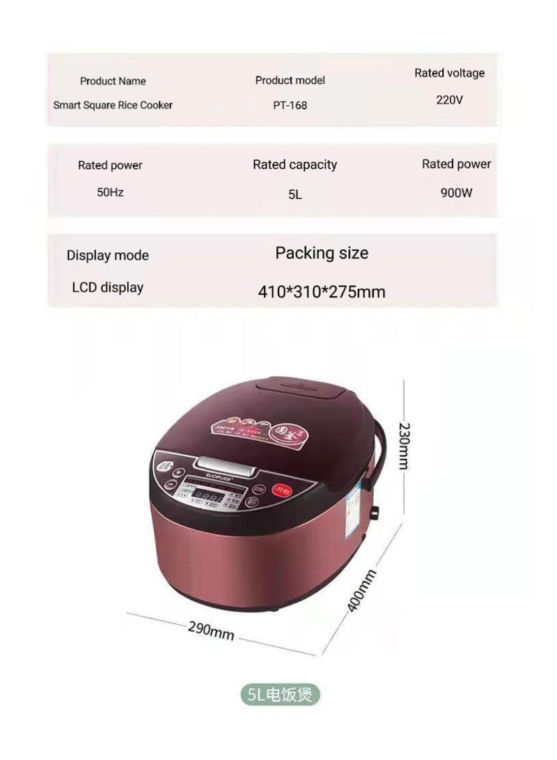 SILVER CREST Rice cooker with steamer, non-stick convenience pot and keep warm function for perfect meals, detachable power cord, easy and efficient cooking, steaming and keeping warm 5L 900W