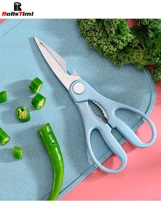 Eco-friendly 7-Piece kitchen Knife Set, Multi-purpose Shears And Peeler,Blue