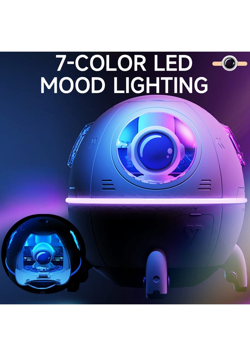 Space Capsule Humidifier for Kids, 220ml USB Ultrasonic Quiet Humidifier with Auto Shut-Off & Colorful Night Light for Bedroom, Nursery & Office