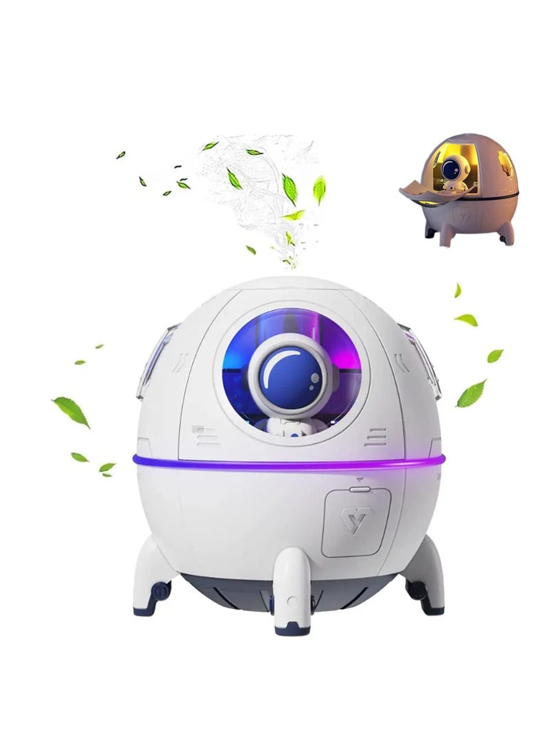 Space Capsule Humidifier for Kids, 220ml USB Ultrasonic Quiet Humidifier with Auto Shut-Off & Colorful Night Light for Bedroom, Nursery & Office