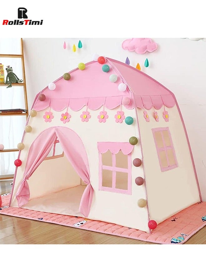 Play Tent for Kids with Star Lights Large Fairy Playhouse Foldable Indoor and Outdoor Toddler Tent Princess Castle Play Tent