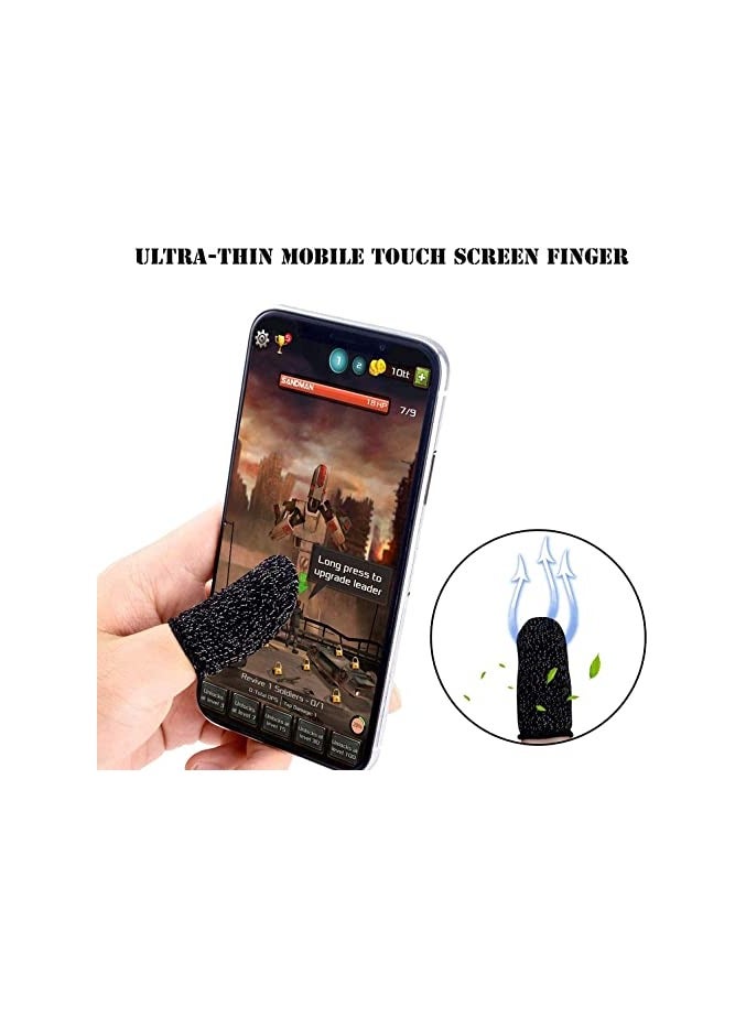 ouch Screen Finger Sleeve, Mobile Game Finger-Cot, Ultra-Thin Anti-Sweat Breathable Silver Fiber Sensitive Touch Finger Sleeve