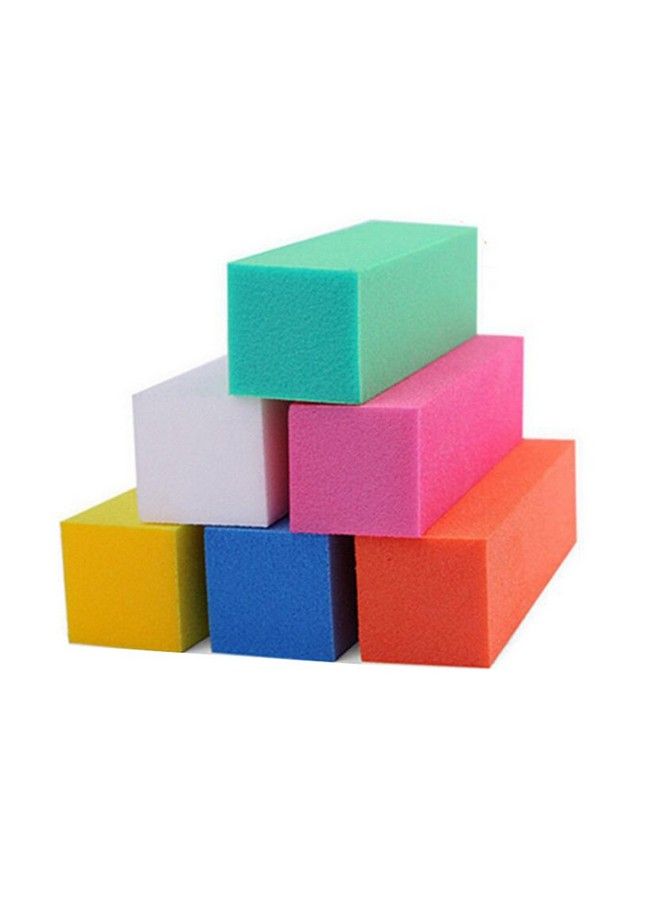 12Pcs Colofull Square Nail File Sponge Art Buffer Buffing Polishing Manicure Polisher Pedicure Nail Tool Kit Set Sanding Block Grit For Toenails Fingernails