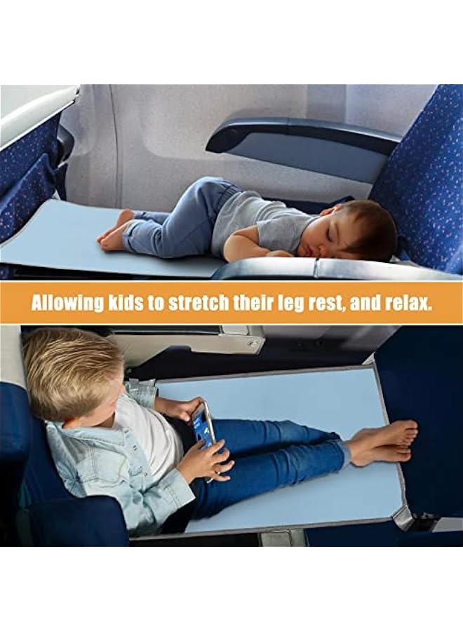 Airplane Bed for Toddler, Airplane Footrest for Kids Seat Extender, Portable Toddler Travel Bed, Airplane Leg Rest for Kids to Lie Down, Baby Travel Essentials for Flying Sleeping (Blue)