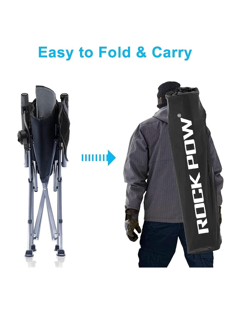 Folding Camping Chair Oversized Heavy Duty Padded Outdoor Chair with Cup Holder Storage and Cooler Bag 450 LBS Weight Capacity Thicken 600D Oxford