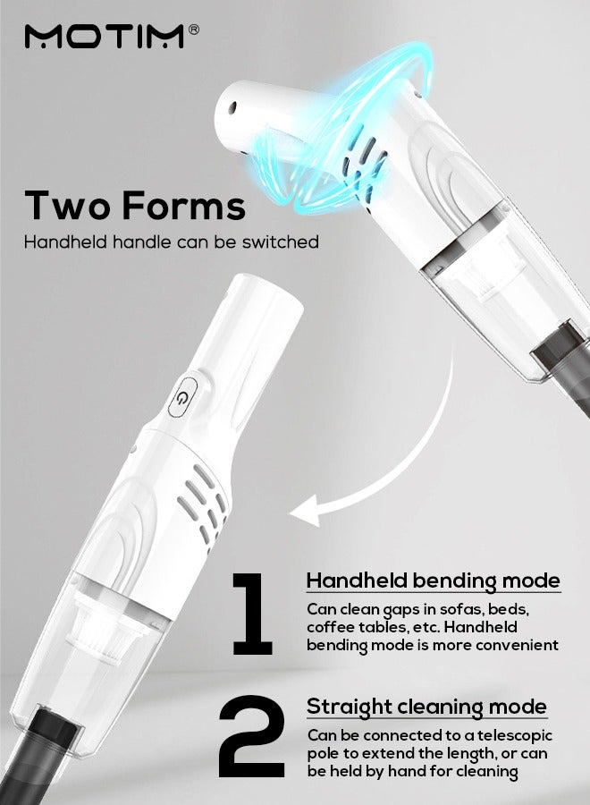Handheld Vacuum Cleaner 2 in 1, Cordless Stick Cleaner, 120w 6000Pa Strong Suction, Large Capacity Central Filtration System for Carpets, Hard Floors, Stairs and Hair