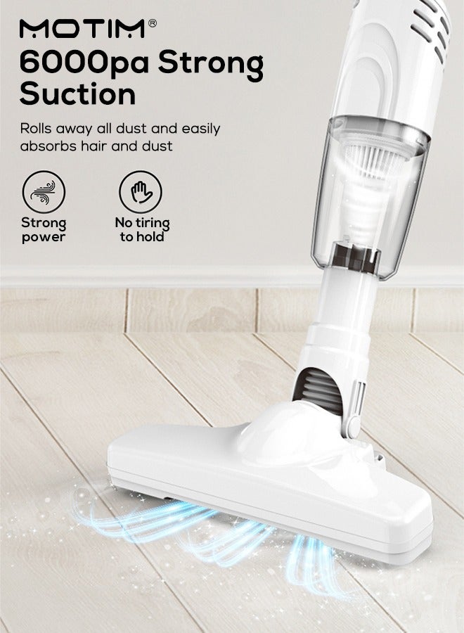 Handheld Vacuum Cleaner 2 in 1, Cordless Stick Cleaner, 120w 6000Pa Strong Suction, Large Capacity Central Filtration System for Carpets, Hard Floors, Stairs and Hair