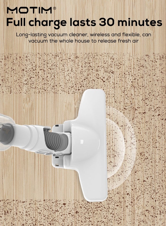 Handheld Vacuum Cleaner 2 in 1, Cordless Stick Cleaner, 120w 6000Pa Strong Suction, Large Capacity Central Filtration System for Carpets, Hard Floors, Stairs and Hair
