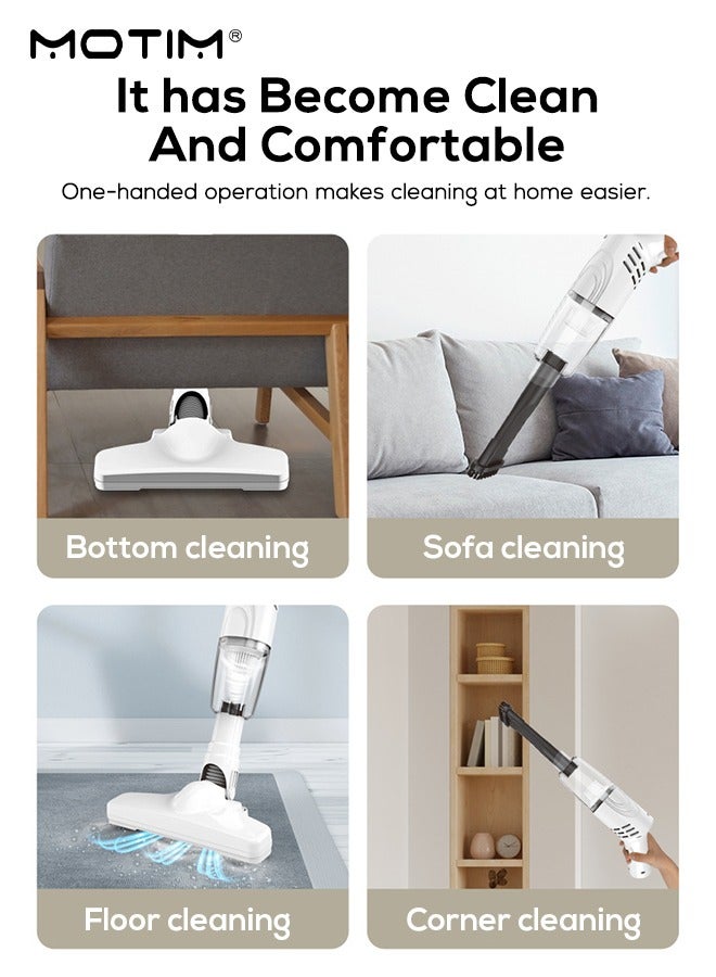 Handheld Vacuum Cleaner 2 in 1, Cordless Stick Cleaner, 120w 6000Pa Strong Suction, Large Capacity Central Filtration System for Carpets, Hard Floors, Stairs and Hair